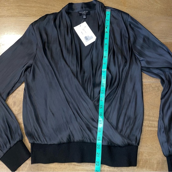 Current Air Surplice Satin Long Sleeve Top - Picture 9 of 13